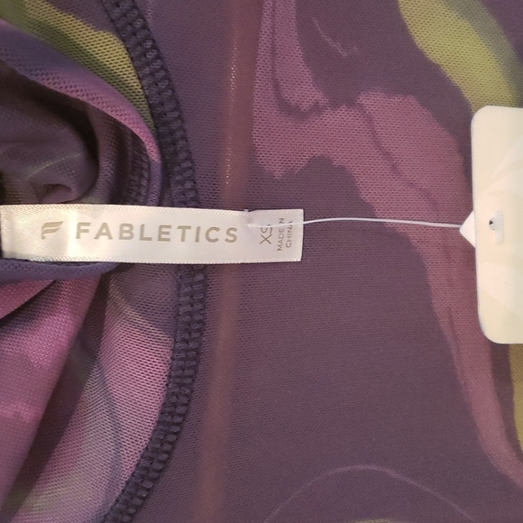 Fabletics Felicity Mesh tie dye top in purple size xs - Picture 3 of 9